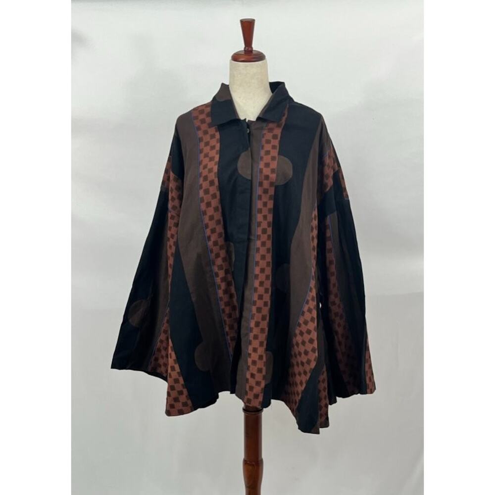 WORLD OF CROW Sz S Small Oversize A-Line Swing Jacket Shirt Top